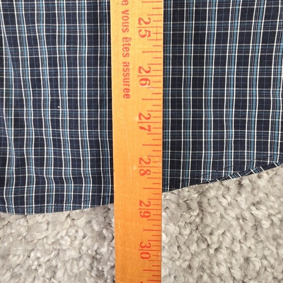 Ariat Pro Series Shirt Mens Medium Blue Plaid Button Up Long Sleeve Vented - Picture 9 of 11